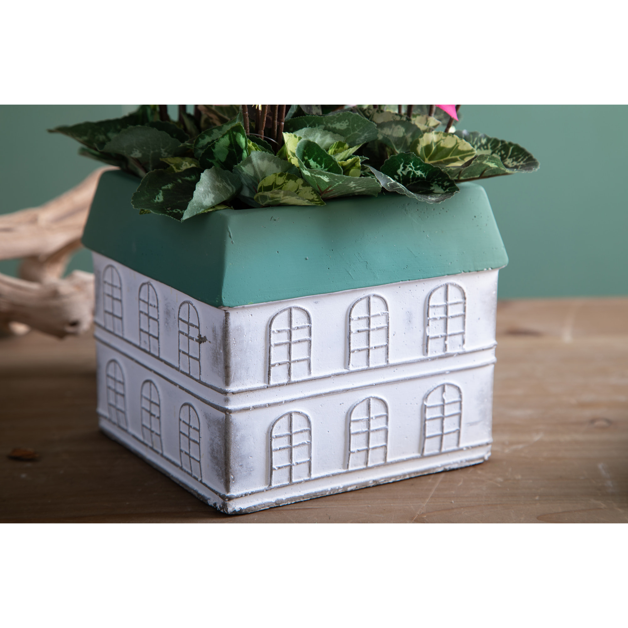 Vaso Casetta 16X16Xh.14 Cm - Pezzi 3 - 16X14X16cm - Colore: Bianco - Bianchi Dino - Decori Casa E Complementi