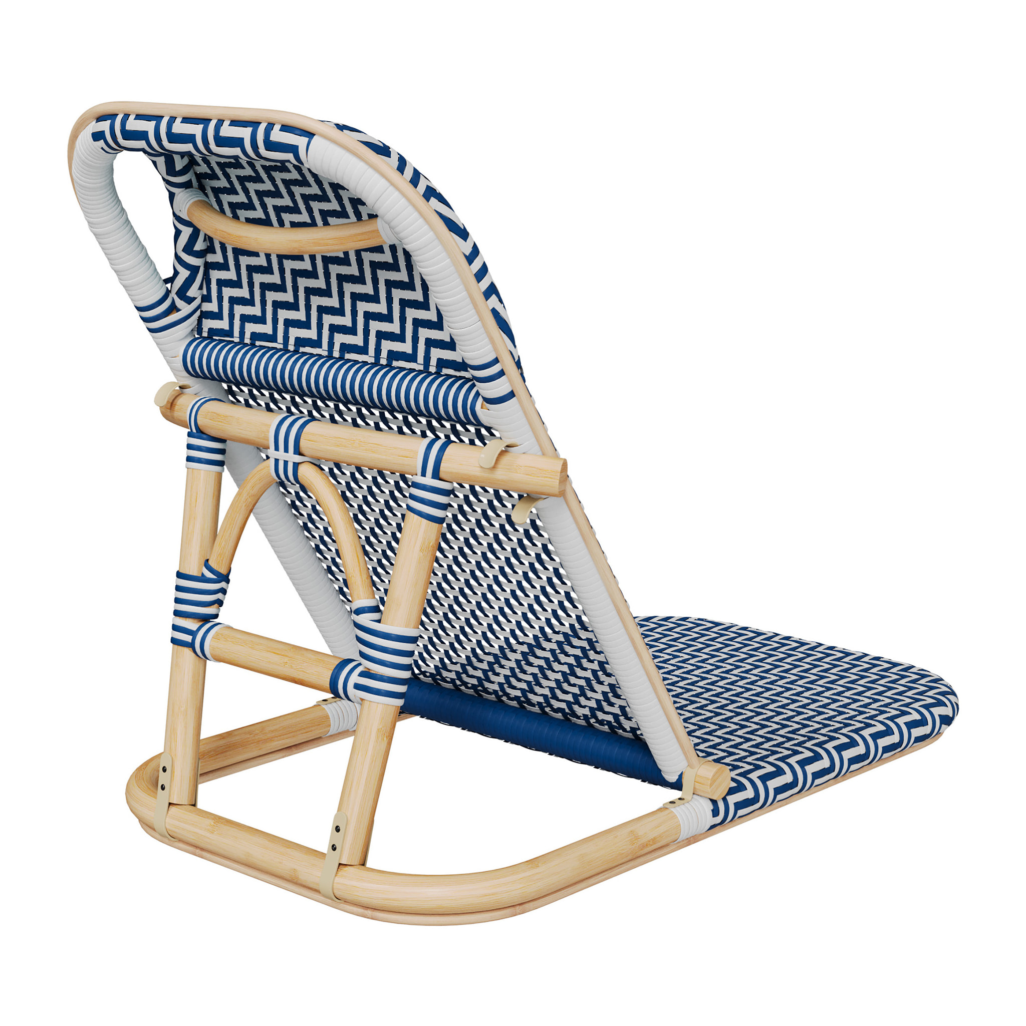 Chaise de plage bleu marine pliable en tissage synthétique - Favignana