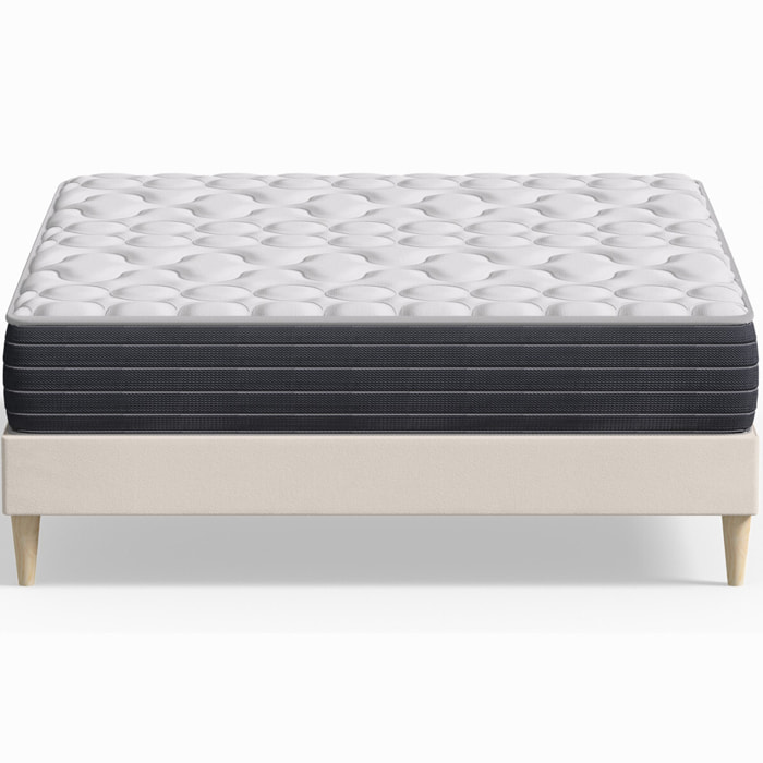 Pack lit en velours + Matelas mémoire de forme - DINA & MEMO HR
