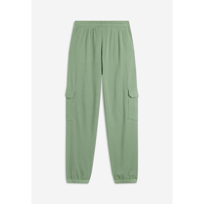 Pantaloni cargo da donna in tessuto jersey waffle