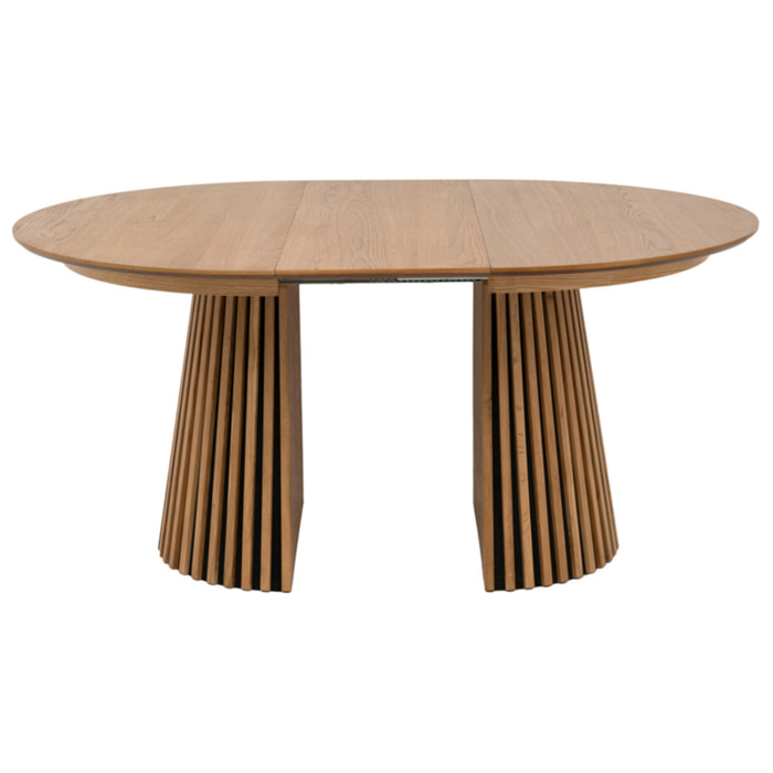 Freya - table à manger ronde extensible - bois - 4 à 8 personnes - Bois