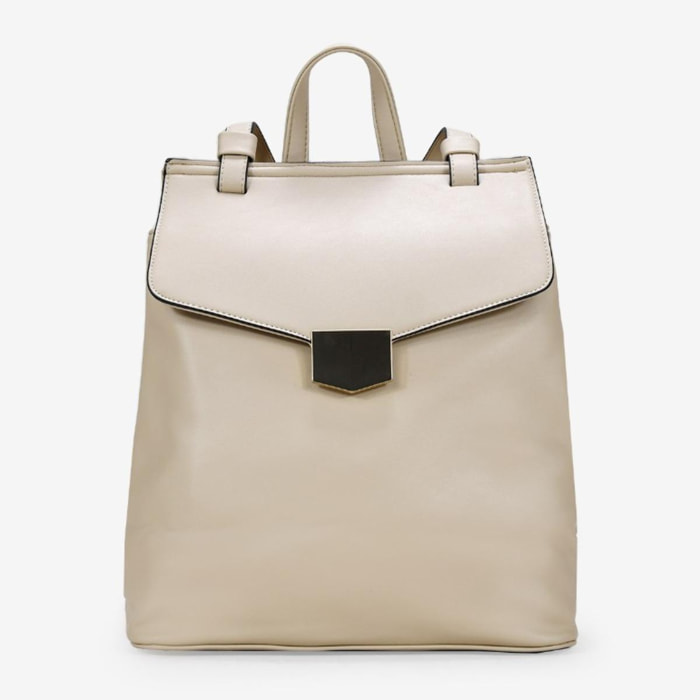 Mochila de vestir con solapa beige