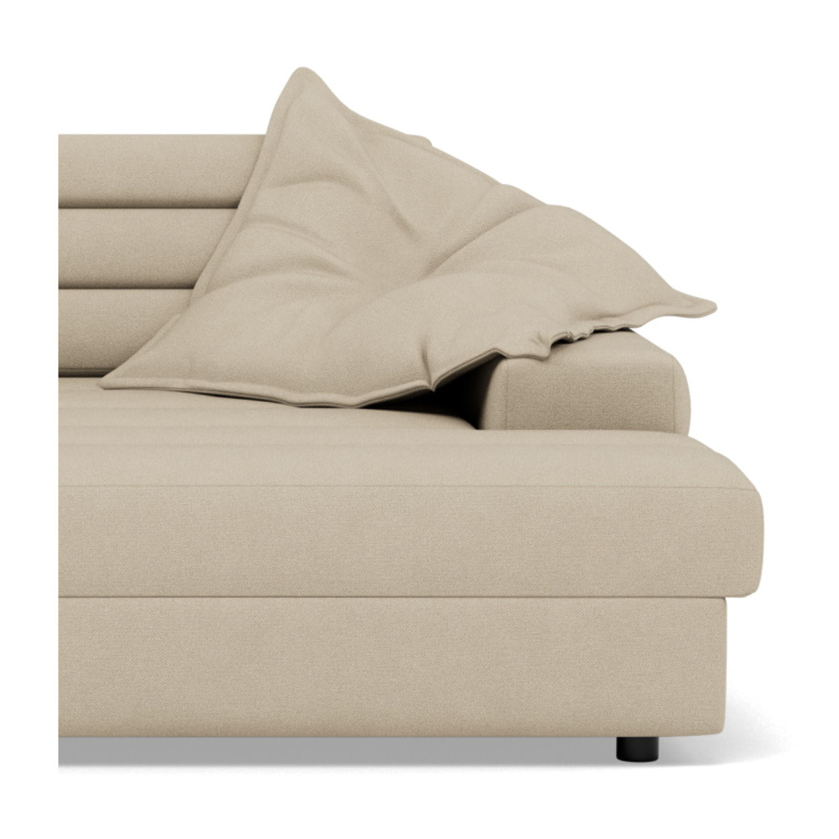 Giulia - canapé droit 4 places double méridienne - assise profonde - en tissu texturé - Beige