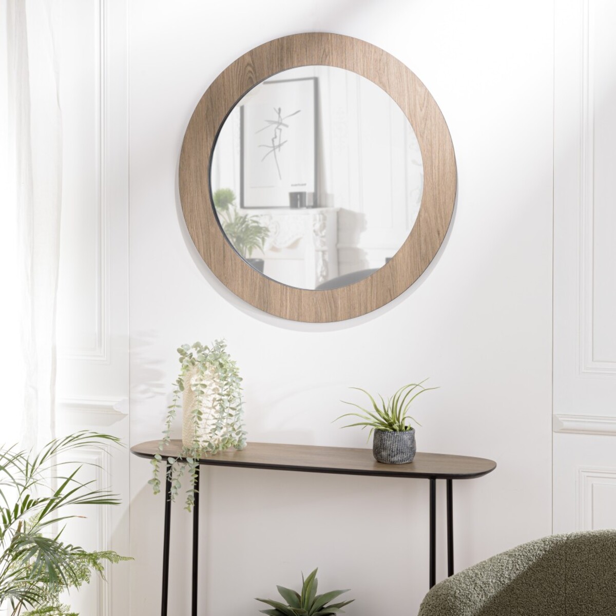 JULIA - Miroir rond 80x80cm couleur mocha