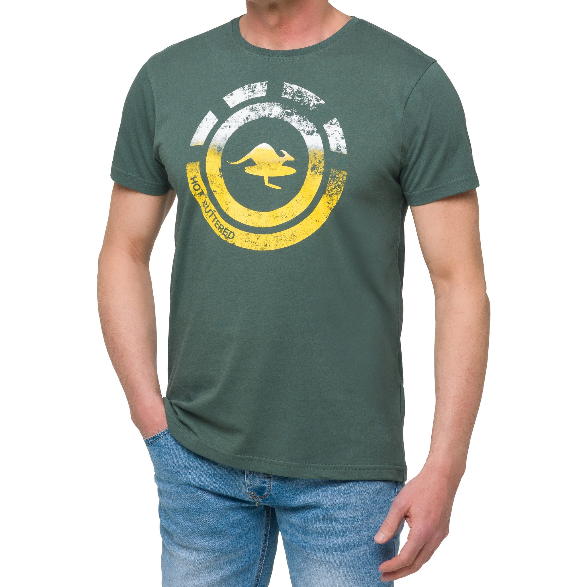 T-shirt in cotone 150 gr Hot Buttered Nahua Colore Verde Matcha.