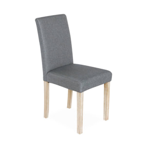 Chaise bois d'hévéa cérusé et tissu (lot de 4) RITA