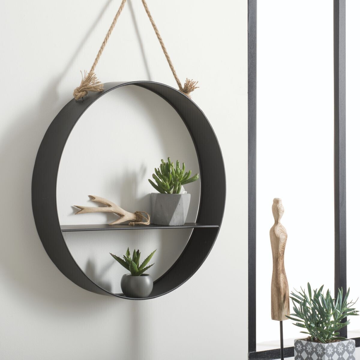 Étagère murale "Modern" noire - métal