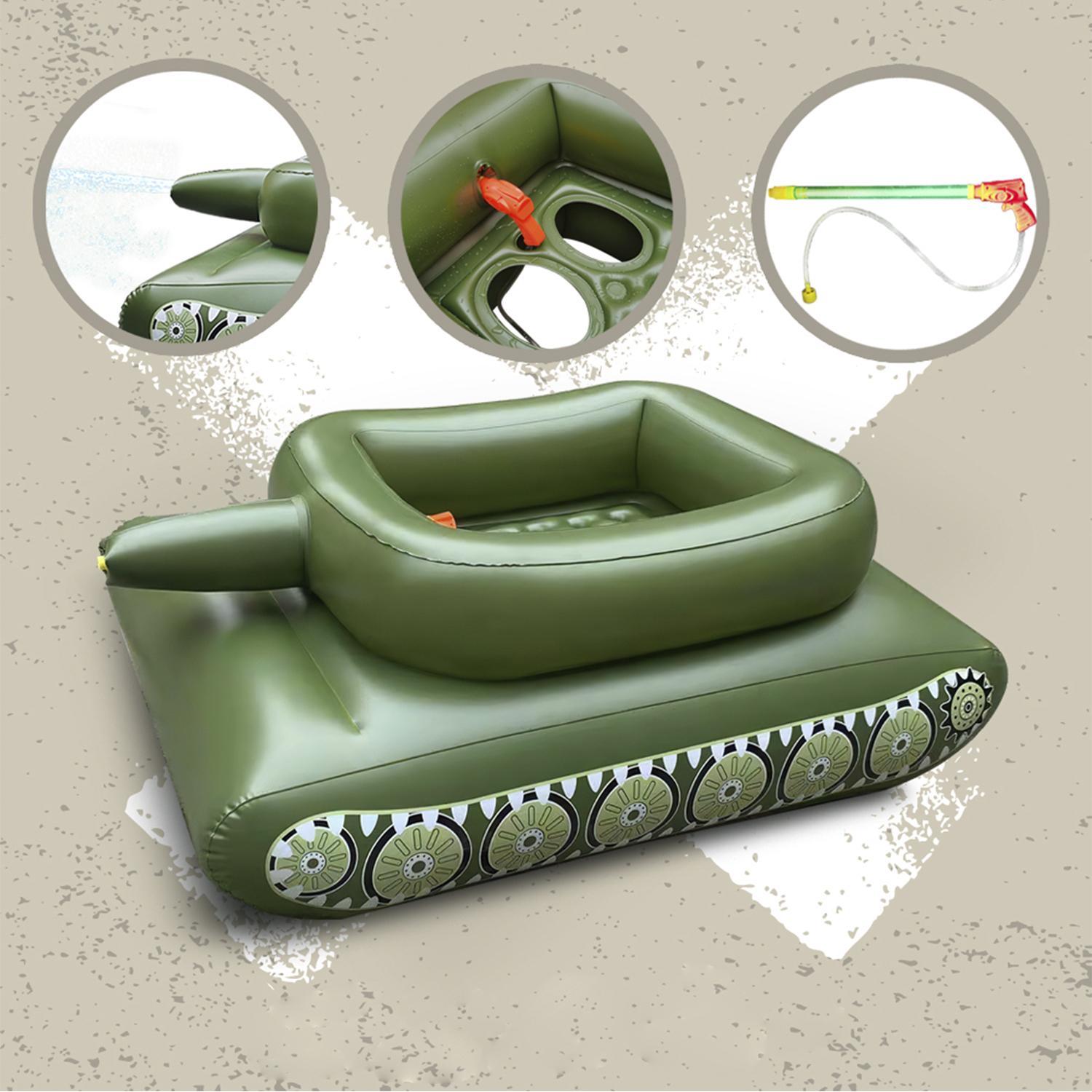 DAM Tanque flotador con pulverizdor cañon de agua. 155x112cm. 155x112x61 Cm. Color: Verde Militar