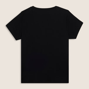 T-shirt in cotone Supima con logo in paillettes bicolore