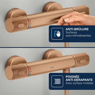 Mitigeur thermostatique Bain Douche 1/2 - Warm Sunset brossé