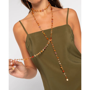 Collar largo con piedras naturales multiposición