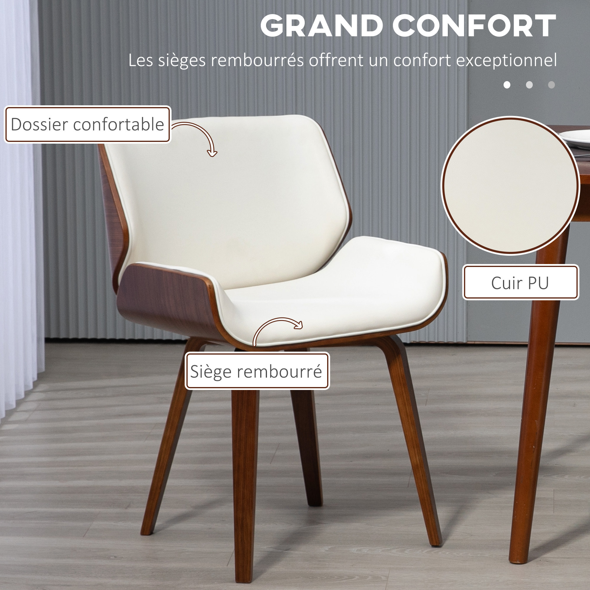 Lot de 2 chaises – Esprit vintage – Idéal salle à manger