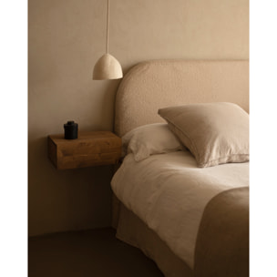 Tête de lit déhoussable en bouclé beige en différentes tailles