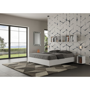 Cama con somier 160x200 fresno blanco Nuamo