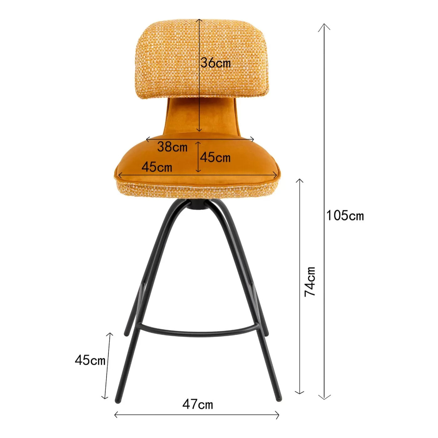 Tabouret de bar Helli ocre Kare Design