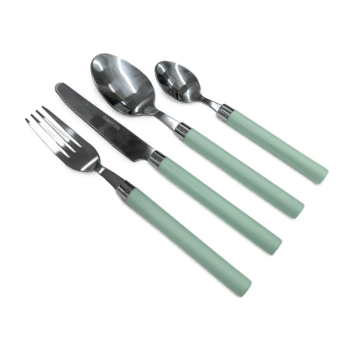 Set 24 Posate in Acciaio Inox 18/10, lavabile in lavastoviglie, design materico, Intrecci