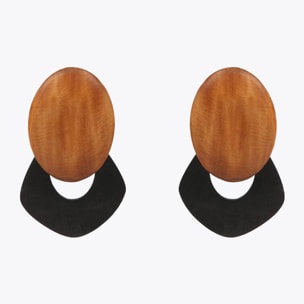 Orecchini legno bicolore