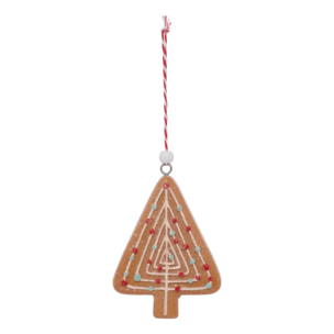 Lot de 3 suspensions de sapin biscuits en résine 8 cm