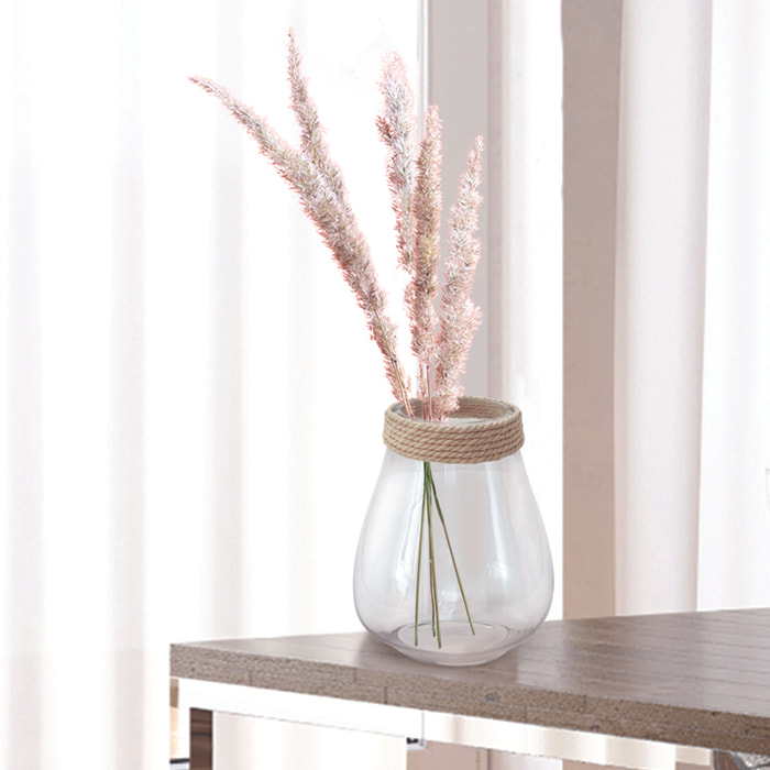 Vase Verre Avec Cordage 25cm