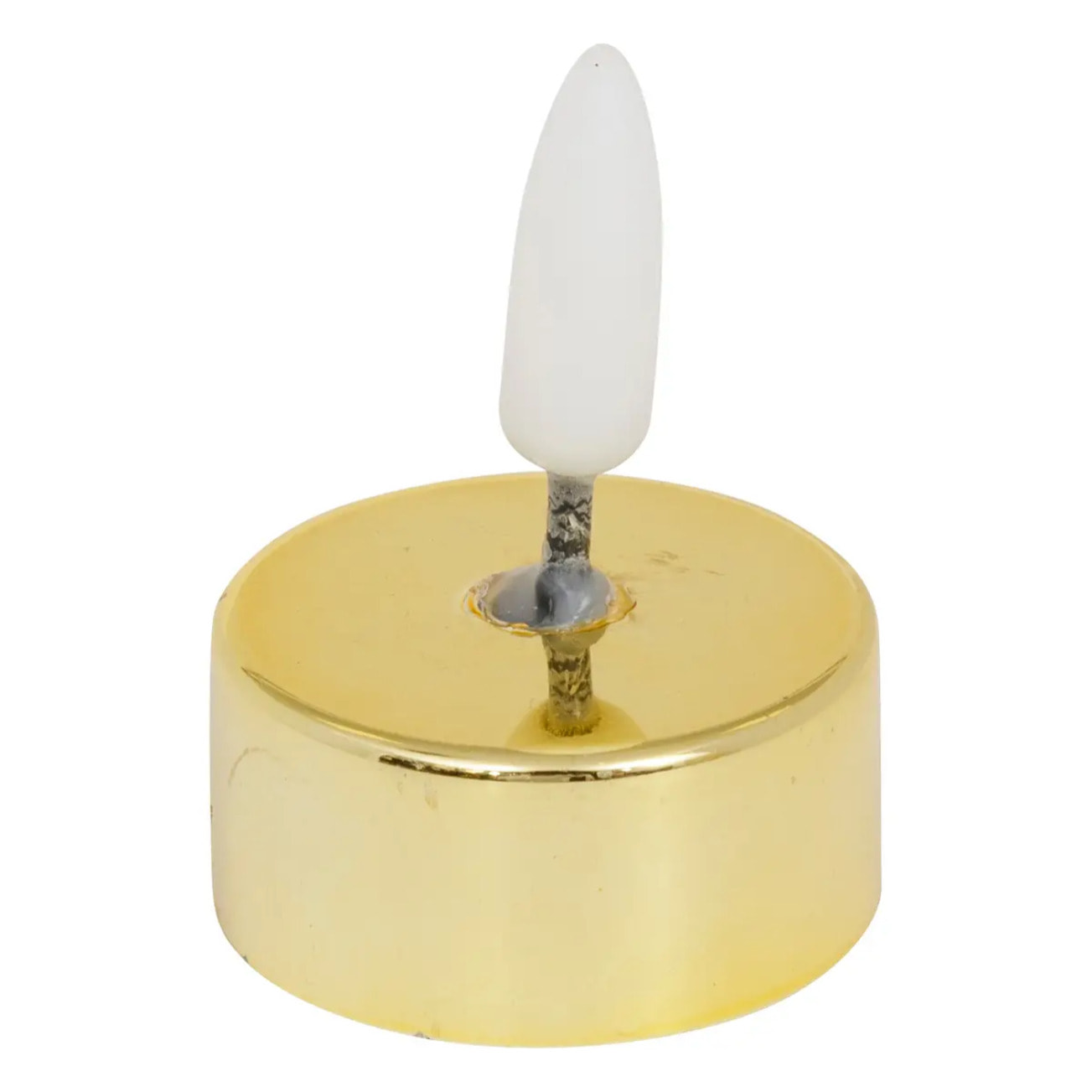 Lot de 8 bougies LED chauffe-plats D.5,5cm métal doré