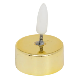 Lot de 8 bougies LED chauffe-plats D.5,5cm métal doré