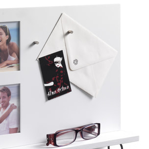 Panneau décoratif Tomasucci REMINDER, en MDF et bois, blanc, 39,5 × 7 × 27 cm