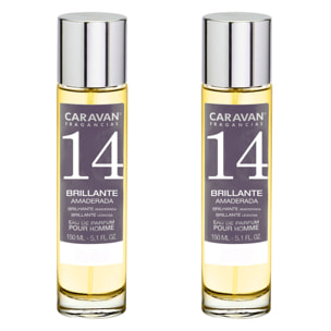 Caravan fragancias - caja de regalo con 2 perfumes nº14 de 150 ml, para hombre