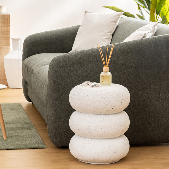 Table d’appoint "Stoneto" blanc 43x35x35cm