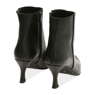 Ankle boots neri in pelle, tacco 8 cm