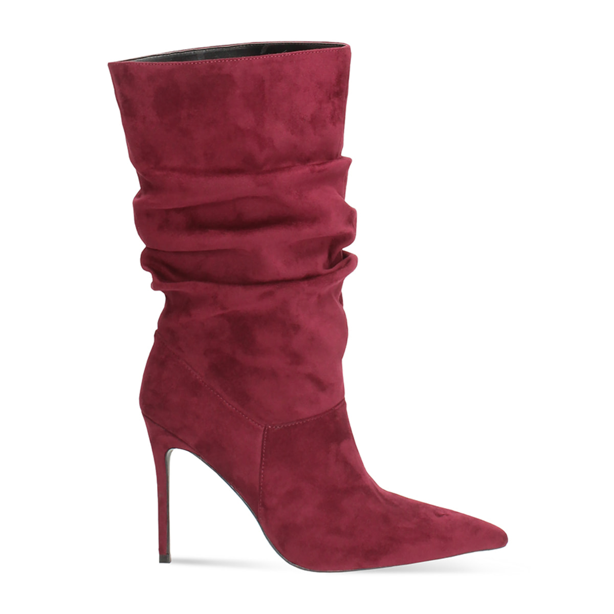 Tronchetti bordeaux in microfibra con tacco 10 cm