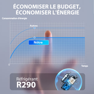 Déshumidificateur d'air 12L/jour mobile silencieux réservoir 2,1L timer 24H écran LED témoin d'humidité filtre lavable