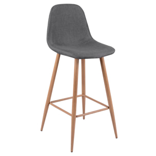 Lot de 2 chaises de bar 72.5 cm en tissu gris - Fredrik