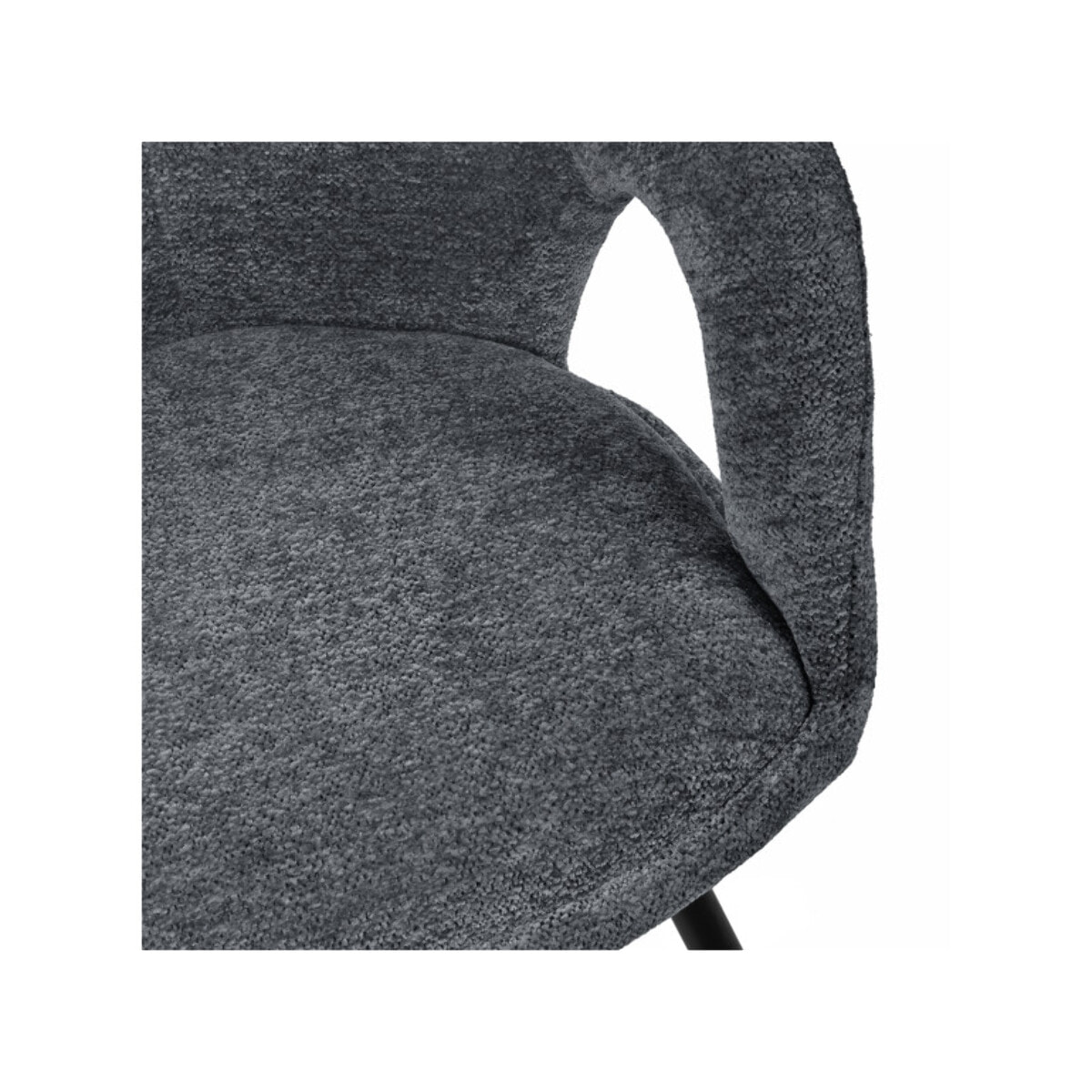 Chaise rotative 180° en tissu doux avec accoudoirs - AMBRE