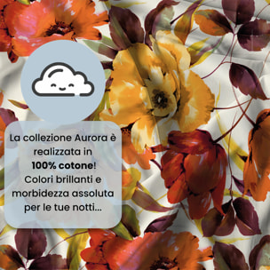 PARURE COPRIPIUMINO MATRIMONIALE AURORA STAMPA DIGITALE -100% cotone Made in Italy