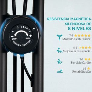 Bicicleta Estática Plegable con Respaldo Bici Estática Silenciosa con 8 Niveles de Resistencia Magnética Sillín Regulable Volante Pantalla LCD Pulsómetro y Banda Carga 110 kg Verde