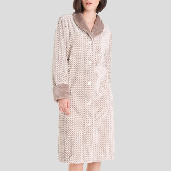 Bata larga de mujer gris