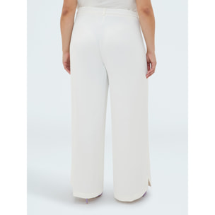 Fiorella Rubino - Pantalones Wide Leg en tejido fluido - Blanco