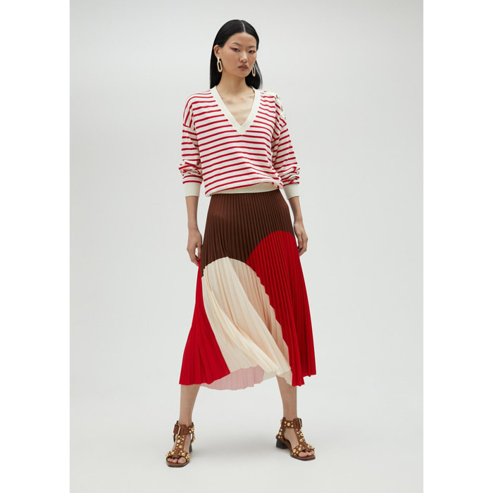 Gonna plissettata tricolore