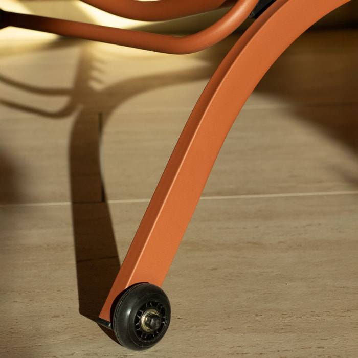 Lot de 2 chaises longues en acier inoxydable corail NAPOLI