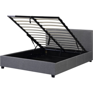Lit double avec coffre "Carla" - 160 x 200 - Gris