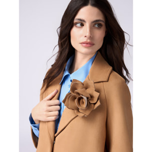 Oltre - Chaqueta efecto ante con broche - Beige