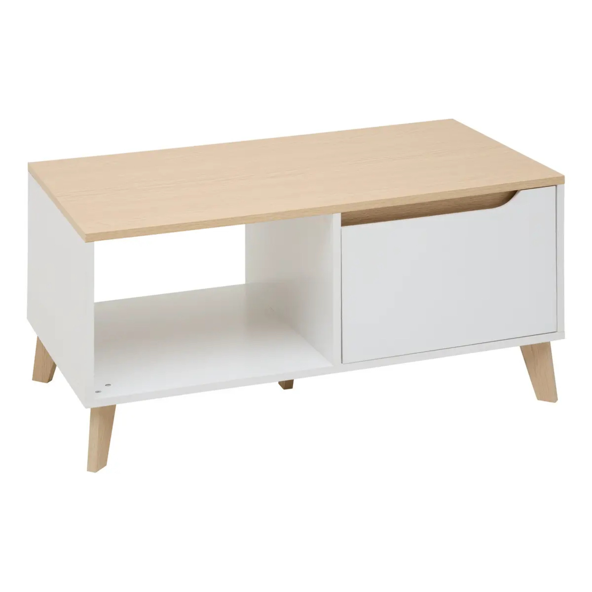 Table basse Luma rectangulaire 48x90cm blanc