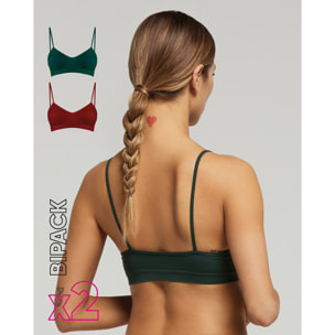 Brassiere seamless con spalline sottili X2