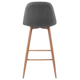 Lot de 2 chaises de bar 72.5 cm en tissu gris - Fredrik