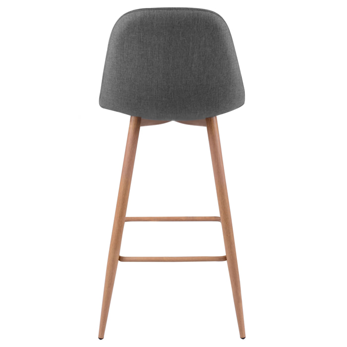 Lot de 2 chaises de bar 72.5 cm en tissu gris - Fredrik