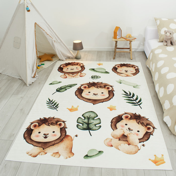 HAPPY - Tapis enfant motif Lion jungle