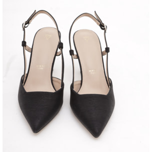 SLINGBACK CHIFFON CHOCOLA' NERO