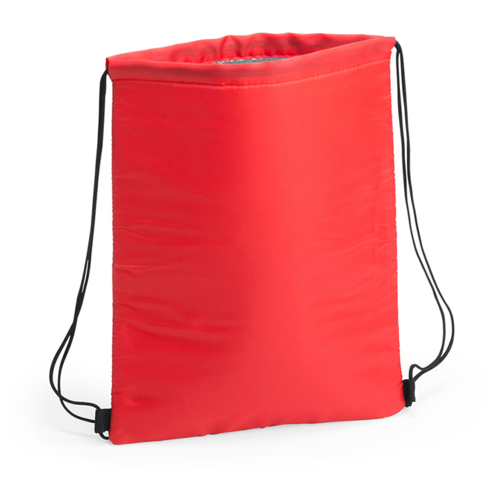 DAM Mochila nevera Nipex de cuerdas, con interior isotermo acabado en aluminio y esquinas reforzadas. 32x4x42 Cm. Color: Rojo