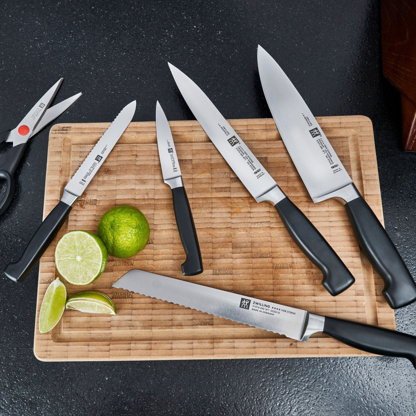 7-pcs, Bloc de couteaux, Brun