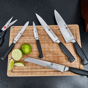 7-pcs, Bloc de couteaux, Brun